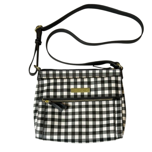NWOT Liz Claiborne Black & White Check Crossbody Bag - Picture 1 of 9